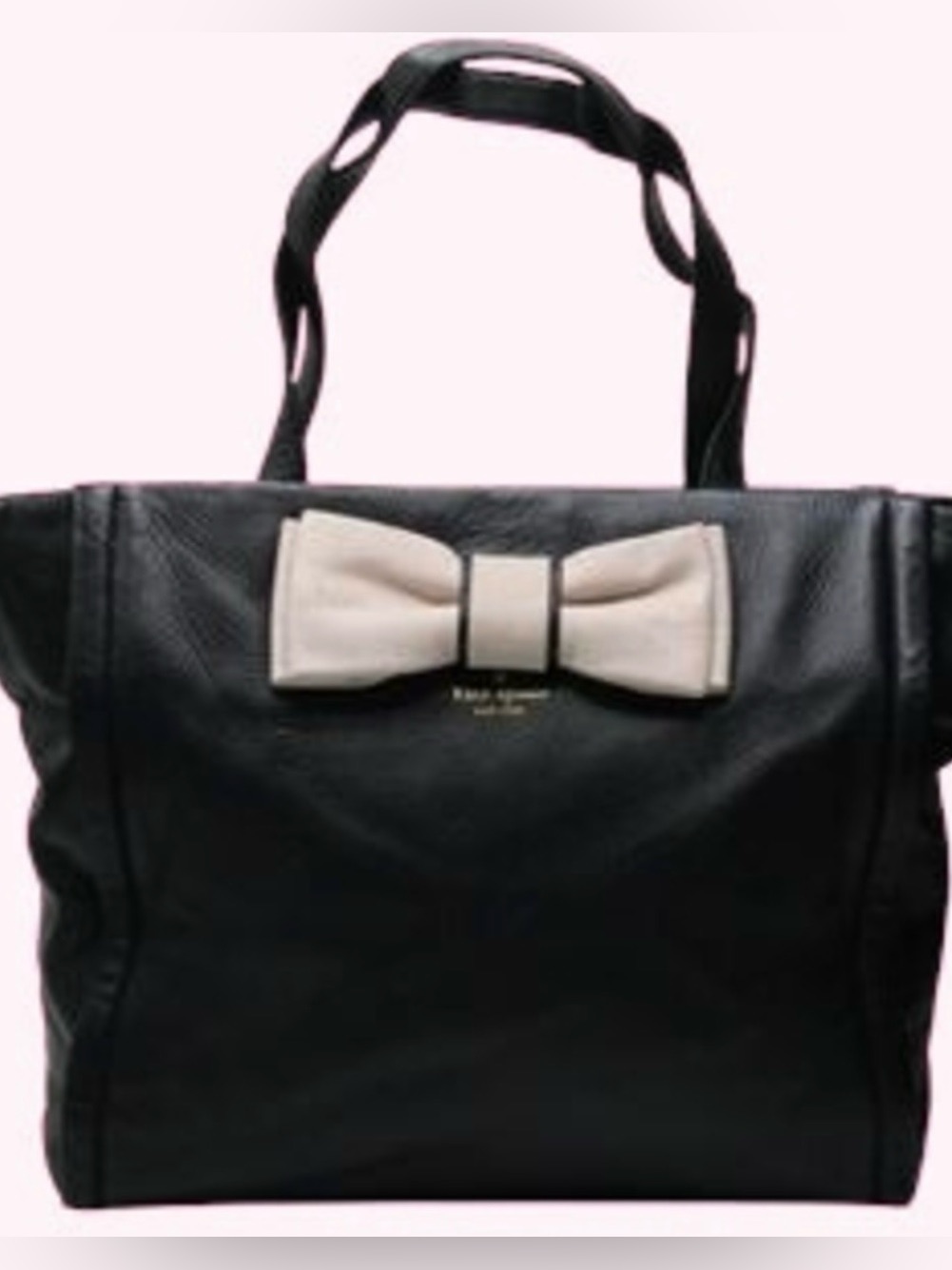 Kate Spade Black Tote With Cream Bow